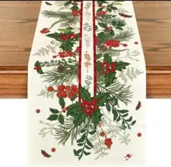 クリスマス テーブルランナー リネン 北欧風 183cm