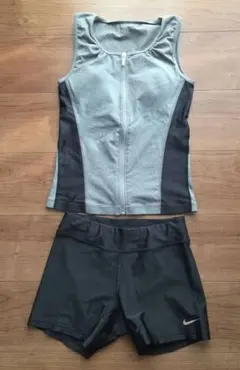 【NIKE】スポーツ用水着セット グレー/ブラック