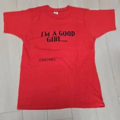 I'M A GOOD GIRL Tシャツ 古着レッド Lのサムネイル