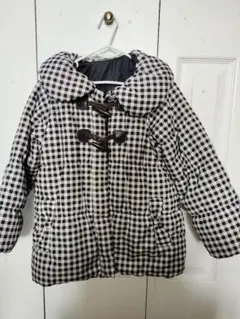 キッズ フード付き チェック柄 中綿コート