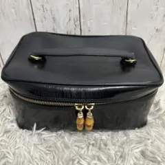 GUCCI バンブー グッチ コスメバッグ バニティバッグ ポーチ　ロゴ　黒