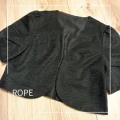 美品！ROPE 黒の五分袖 カーディガン ボレロ お呼ばれ 結婚式のサムネイル