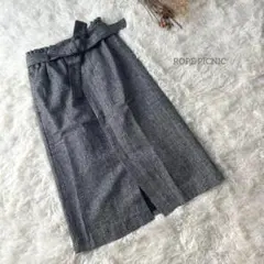 ロペピクニック＊タイトロングスカート チェック ゴム 可愛いリボン 秋 今