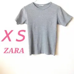 ZARA ザラ XS グレー 半袖 Tシャツ クロップド リブニット キュート