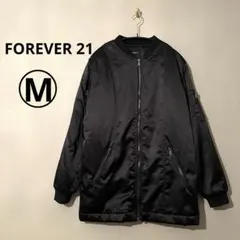 FOREVER 21 MA-1ロング丈　ジャケット M ブラック　黒　中綿