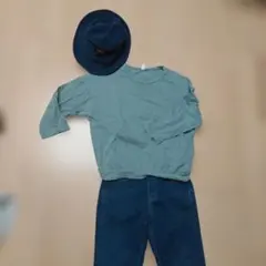 紺色ハット、アプレレクール7分袖、UNIQLOジーンズ 3点セット 140cm