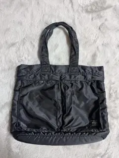 PORTER ブラック トートバッグ　タンカー