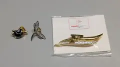 FIGARO ブローチ 他3点セット 亀 トンボ ラインストーン アクセサリー