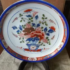 有田焼 えのき窯 金彩赤絵花文大皿 木箱入り