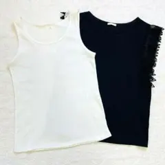 2点セット！　タンクトップ　インナー　Tシャツ　レース　ジーユー　イオン　M
