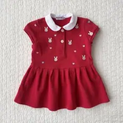 ミキハウス　うさこ　ワンピース 赤　80