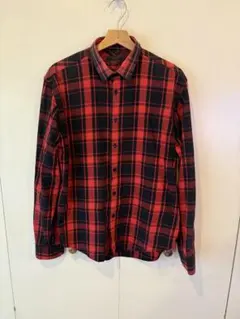 ZARA MAN スリムフィット 長袖シャツ 赤黒チェック