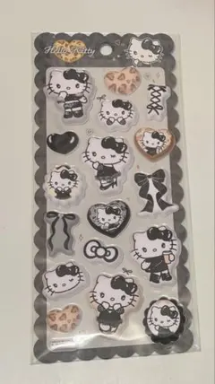 もちもちマシュマロシール ハローキティ 黒 ヒョウ柄
