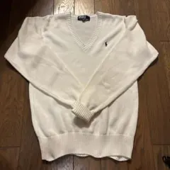 Polo by Ralph Lauren ホワイト Vネックセーター 170