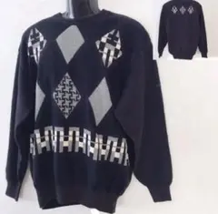 90s ヴィンテージ PING ピン 総柄 アーガイル柄 ニット セーター　XL