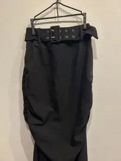 REDYAZEL スリットロングスカート タイト ブラック