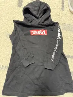 x-girl フード付きワンピース 110cm ブラック