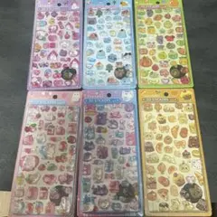 立体シール シール6枚セット シールおすそ分け ぷっくりシール シール詰め合わせ