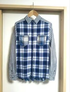 【DIESEL】 ブルー チェック 長袖シャツのサムネイル