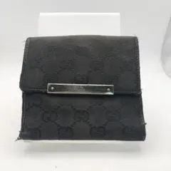 グッチ　折財布　財布　ウォレット　GGキャンバス　ブラック