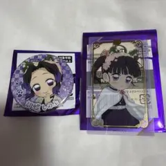 鬼滅の刃　ナンジャタウン　しのぶ缶バッジ　カナヲクリアカード