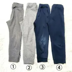 ユニクロ　キッズ ジョガーパンツ 130cm グレー ネイビー 4点セット