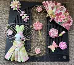 円窓プレート付❣️春爛漫♡桜姫うさぎさんセット(固定無)