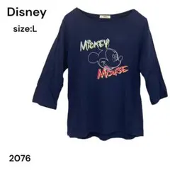 Disney ディズニー　Tシャツ　長袖　トップス　ネイビー　ミッキーマウス