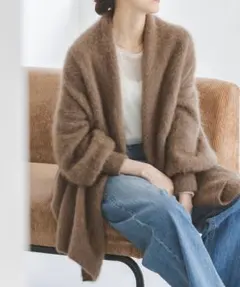 新品タグ付❤︎23AW NOBLE ファーニットパフカーディガン ラクーン 完売品 2025年最新】ファーニットパフカーディガンの人気アイテム