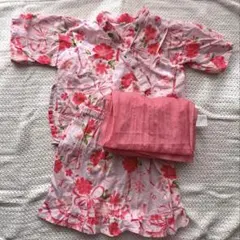 花柄浴衣セット ピンク 100cm~