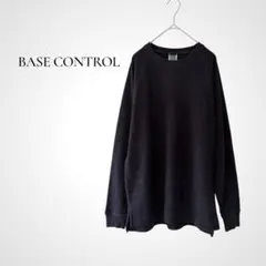 BASE CONTROL 長袖ワッフルTシャツ ラグランスリーブ メンズ S 黒のサムネイル