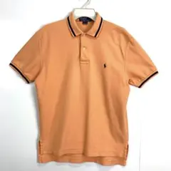 90sラルフローレンPOLORalphLauren半袖ポロシャツロゴ刺繍オレンジ