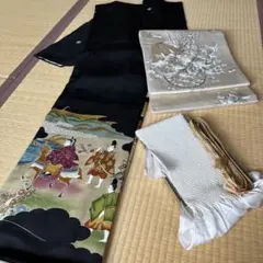 中古美品］七五三 3歳男の子 着物 被布 フルセット黒鶴の憧憬 - メルカリ