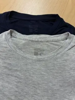 HEATTECH 長袖クルーネックトップス グレー・ネイビー（2枚）3枚