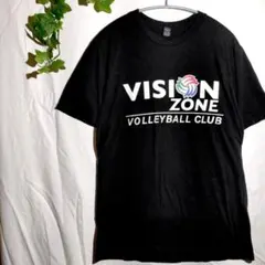 US古着 人気 黒Ｔシャツ ”VISION ZONE” 3色ロゴ