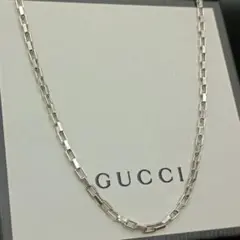 グッチ レクタングル オーバル チェーン ネックレス シルバー 約50cm