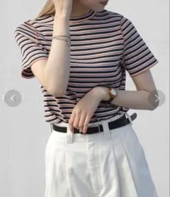 shinzone MULTI BORDER TEE マルチボーダー オレンジのサムネイル