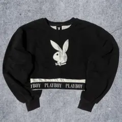00's vintage 160cm playboy クロップド トレーナー