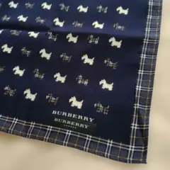 BURBERRY ハンカチ ネイビー スコティッシュテリア柄​ 犬 ネイビーのサムネイル