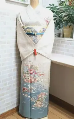 クリーム系茶屋辻訪問着と袋帯・帯揚げ・帯締めの4点フルセット クリーム系茶屋辻訪問着と袋帯・帯揚げ・帯締めの4点フルセット - メルカリ