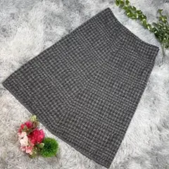 ✨PINORE✨サイズ40(L) グレー チェック柄 タイトスカート ひざ丈