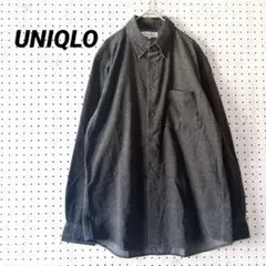 ユニクロ 起毛コットン ボタンダウン コーデュロイシャツ（L）チャコールグレー
