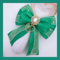 キンブレリボン ペンライトリボン 星柄 ミントグリーン ★ハンドメイド