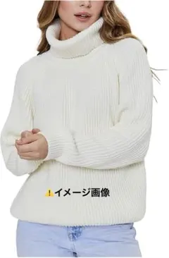 ⚛️ タートルネック　ニット　セーター　リブニット　ハイネック　カジュアル