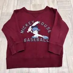 UNIQLO ミッキー BASEBALL トレーナー ボルドー