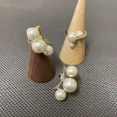 パール　リング・イヤリング　セット