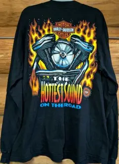 ハーレーダビッドソン 90s フレイム ロンT 長袖 Tシャツ ビンテージ 古着