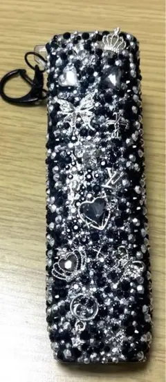 iQOS イルマワン　ハンドメイド　　　　　　　　デコケース　ブラック/キラキラ