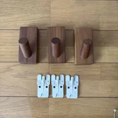 無印良品 無印 MUJI 壁に付けられる家具フック オーク材 5個セット