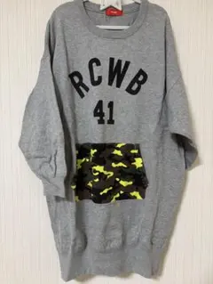 ロデオクラウン RCWB グレー オーバーサイズニット ワンピース 迷彩柄